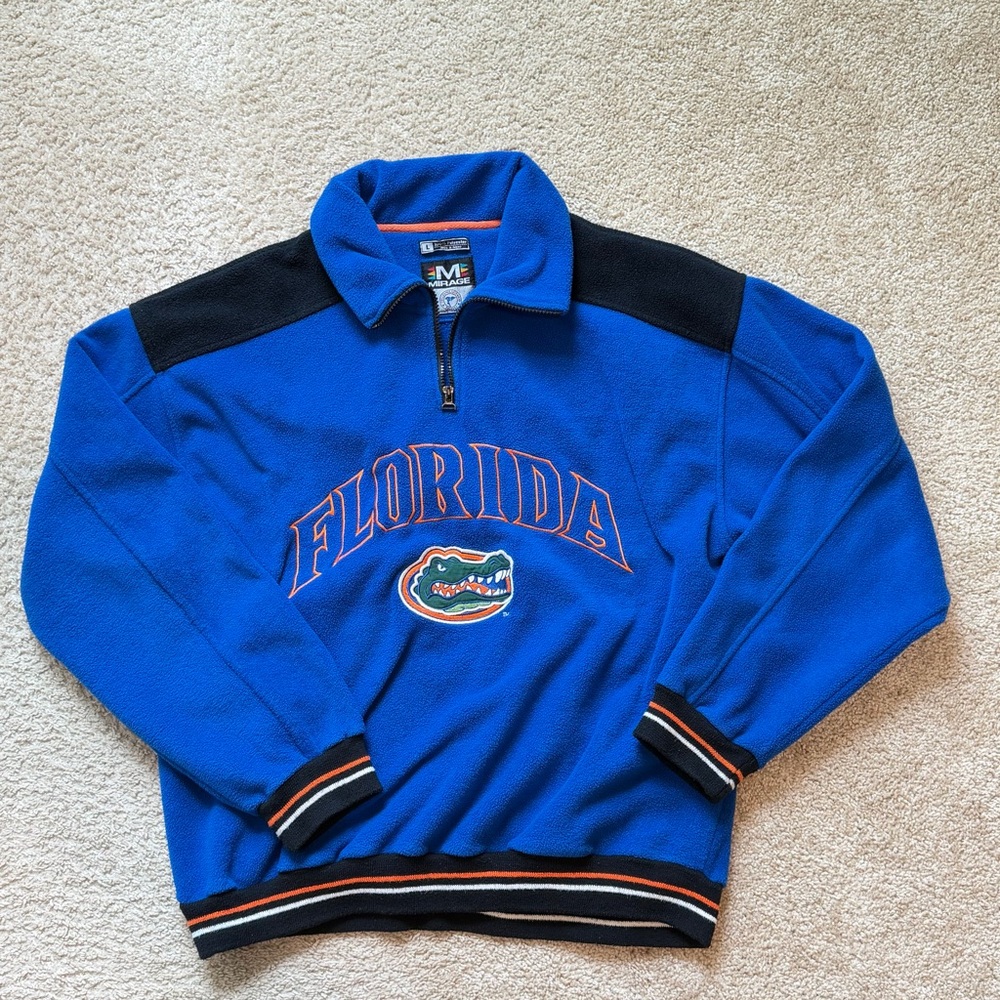Vintage Mirage Florida Gators 1/4 pullover fleece sweatshirt size L